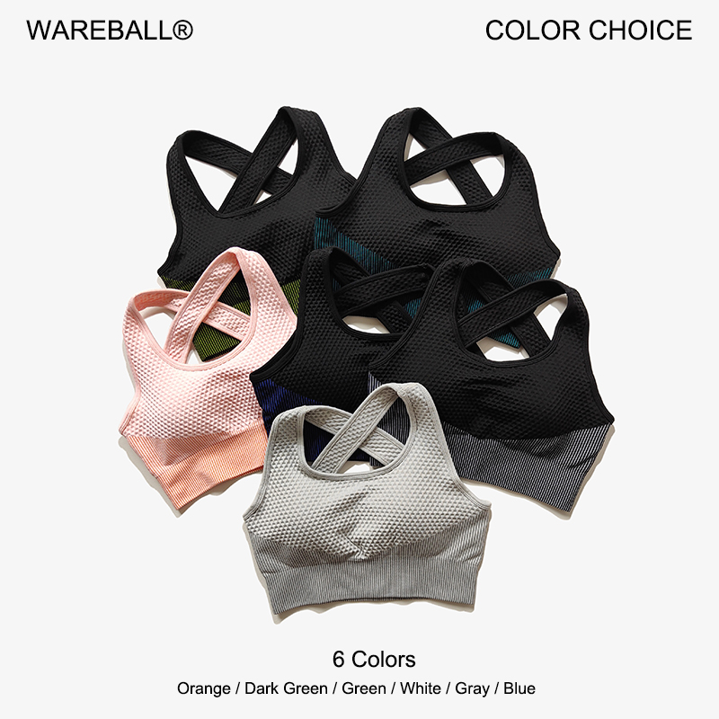 Sports Bra Racerback - Wareball 6 cores yoga sutiã esportivo
