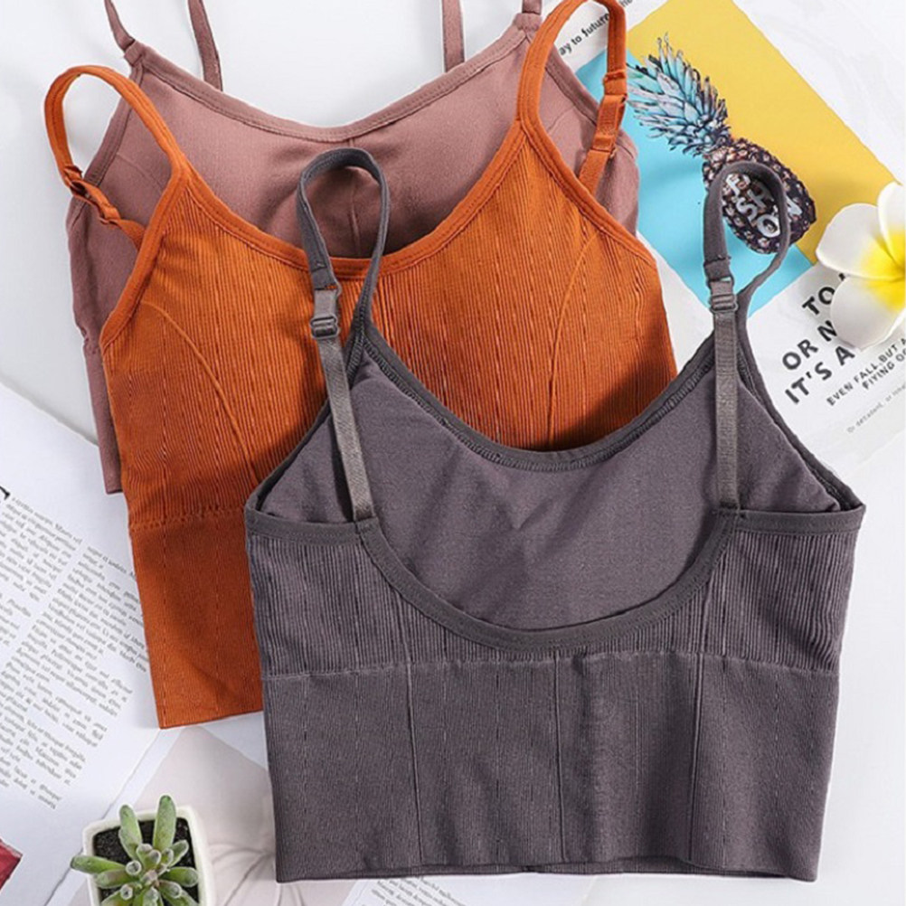 Sports Bra Racerback - Sutiã esportivo sem fio para ioga,