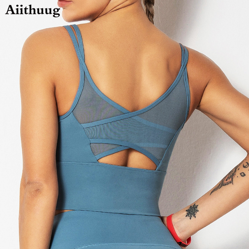 Aiihuug yoga sutiãs camisas de - Sports Bra Racerback avaliação e preço